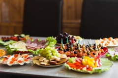 Table with food and drink